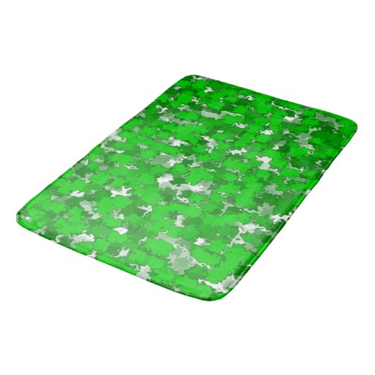 Tapis De Bain Design d'art Abstrait Foliage vert (Angle)