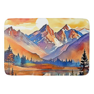 Tapis De Bain Design d'art de Sunset Mountain
