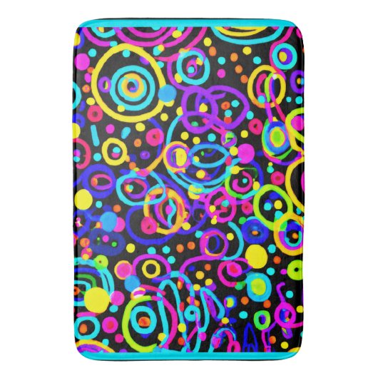 Tapis De Bain Design d'art Motif en néon dynamique (devant Vertical)