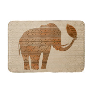 Tapis De Bain Design d'art tribal des éléphants