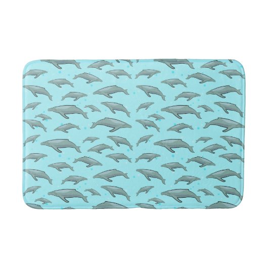 Tapis De Bain Design de baleines bleues (Devant)
