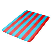 Tapis De Bain Design de bandes rouges et bleues (Angle)