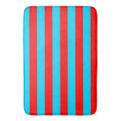 Tapis De Bain Design de bandes rouges et bleues (devant Vertical)