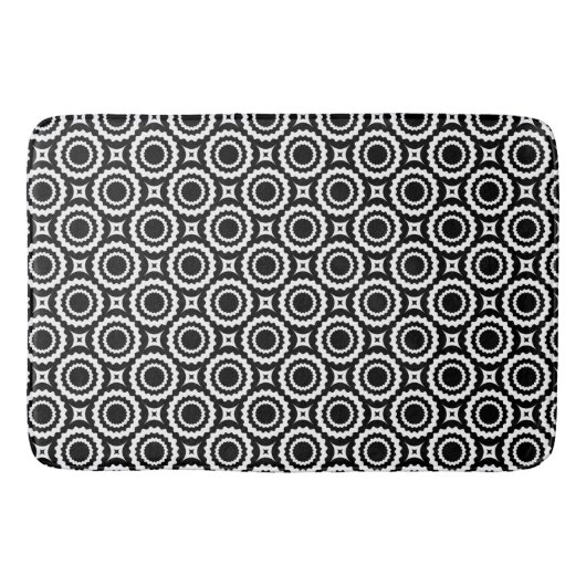 Tapis De Bain Design de cercles en zigzag noir mignon (Devant)
