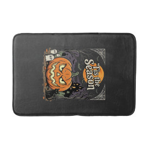 Tapis De Bain Design de chat de citrouille de la saison d'Hallow