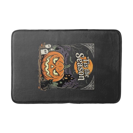 Tapis De Bain Design de chat de citrouille de la saison d'Hallow (Devant)