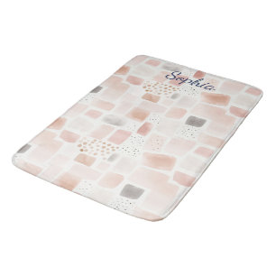 Tapis De Bain Design de couleur Abstrait bleu et BrownCouverture