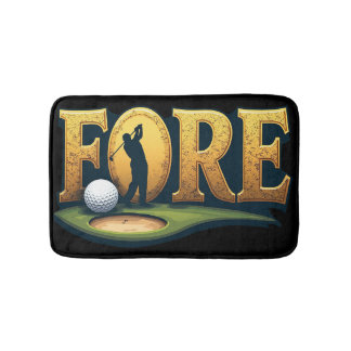 Tapis De Bain Design De Golf Branché Avec Silhouette De Golfeur