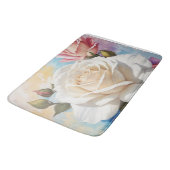 Tapis De Bain Design de peinture Rose Bouquet (Angle)