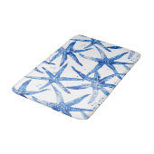 Tapis De Bain Design de poisson-étoiles bleu et blanc (Angle)