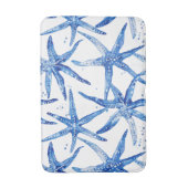 Tapis De Bain Design de poisson-étoiles bleu et blanc (Devant (Vertical))