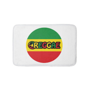 Tapis De Bain Design de reggae avec couleurs de drapeau reggae