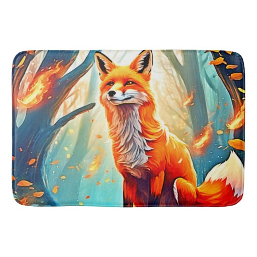 Tapis De Bain Design de scène de Crimson Fox (Devant)