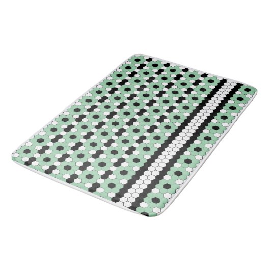 Tapis De Bain Design de tuile vert rétro (Angle)