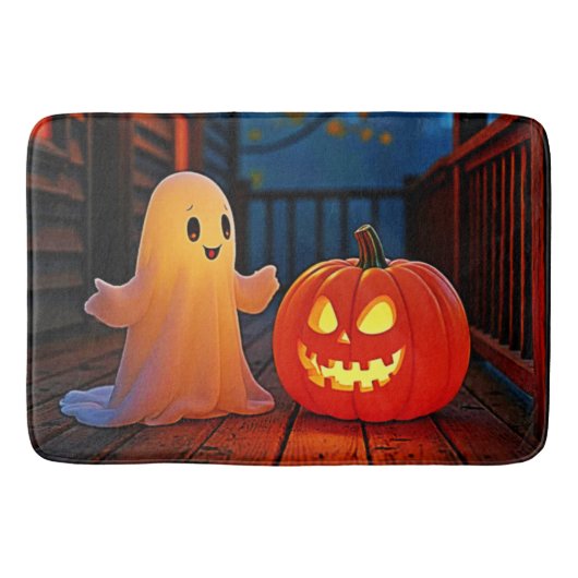 Tapis De Bain Design éffrayant d'Halloween brillant (Devant)