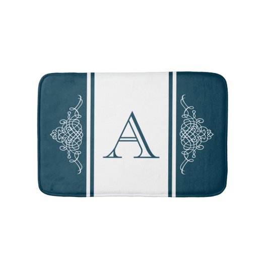 Tapis De Bain Design élégant de monogramme (Devant)