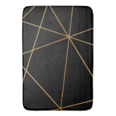 Tapis De Bain Design en ligne noire et dorée (devant Vertical)