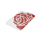 Tapis De Bain Design floral Rose simple rouge (Angle)
