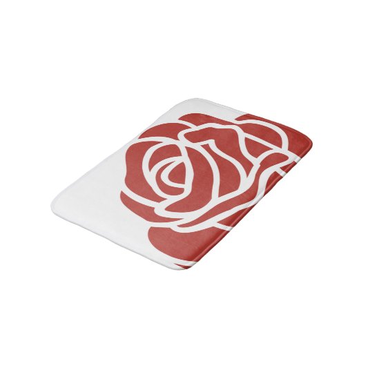 Tapis De Bain Design floral Rose simple rouge (Angle)