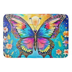 Tapis De Bain Design floral vibreur papillon