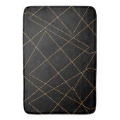 Tapis De Bain Design géométrique moderne Gold & Black (devant Vertical)