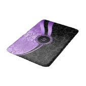 Tapis De Bain Design géométrique moderne noir et pourpre (Angle)