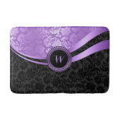 Tapis De Bain Design géométrique moderne noir et pourpre (Devant)