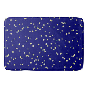 Tapis De Bain Design Gold Star sur Blue