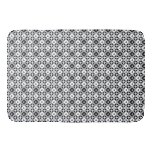 Tapis De Bain Design gris et blanc (Devant)