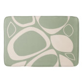 Tapis De Bain Design moderne Design Vert Sage Crème Motif Abstra (Devant)