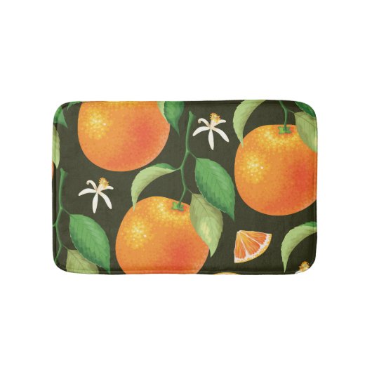 Tapis De Bain Design motif orange transparent. (Devant)