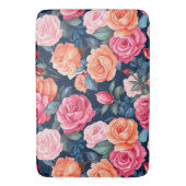 Tapis De Bain Design Motif Rose rouge rose orange (devant Vertical)