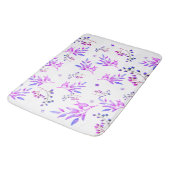 Tapis De Bain Design original de fleurs et branches violettes (Angle)