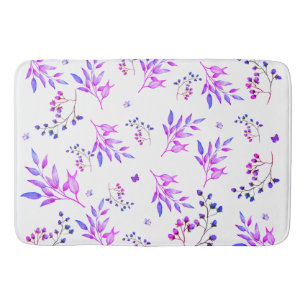 Tapis De Bain Design original de fleurs et branches violettes