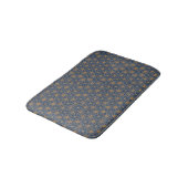 Tapis De Bain Design Pétale Bleu et Or (Angle)