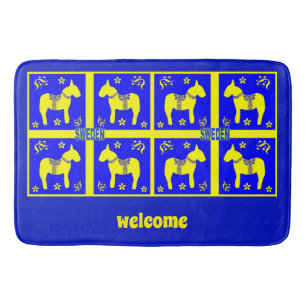Tapis De Bain design scandinave, Cheval suédois, Personnaliser,