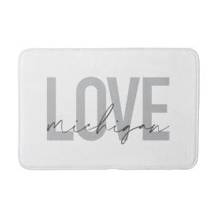 Tapis De Bain Design simple, moderne, urbain, cool Love Michigan