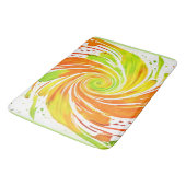 Tapis De Bain Design spiral vert et orange (Angle)