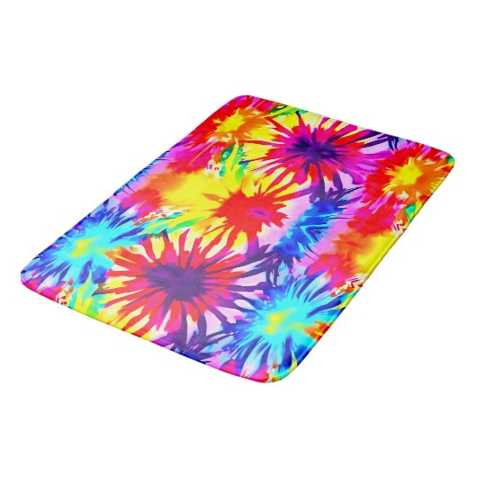 TAPIS DE BAIN DESIGN SPLASH COLORÉ MODERNE CRAVATE-DYE (Angle)
