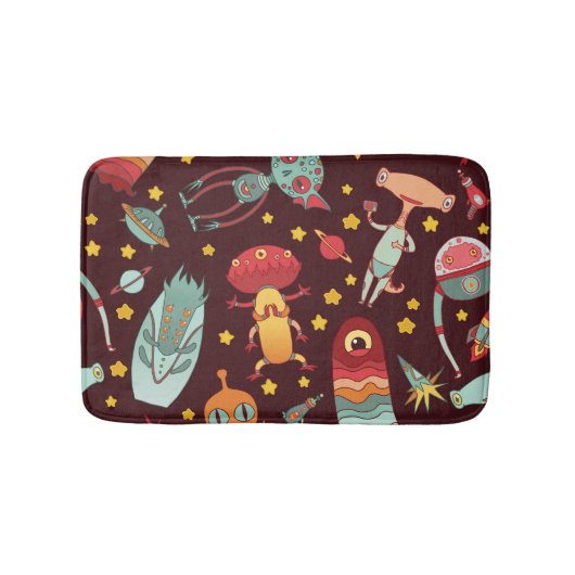 Tapis De Bain Dessin Alien : Espace Vintage (Devant)