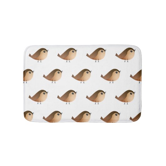 Tapis De Bain Dessin animé d'oiseau moineau (Devant)