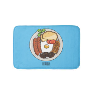 Tapis De Bain dessin animé du petit-déjeuner anglais