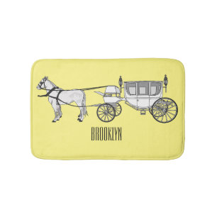 Tapis De Bain dessin animé mariage cheval & calèche