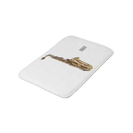 Tapis De Bain dessin animé saxophone (Angle)