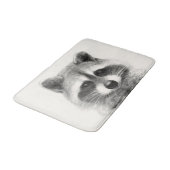 Tapis De Bain Dessin au crayon de Raccoon (Angle)