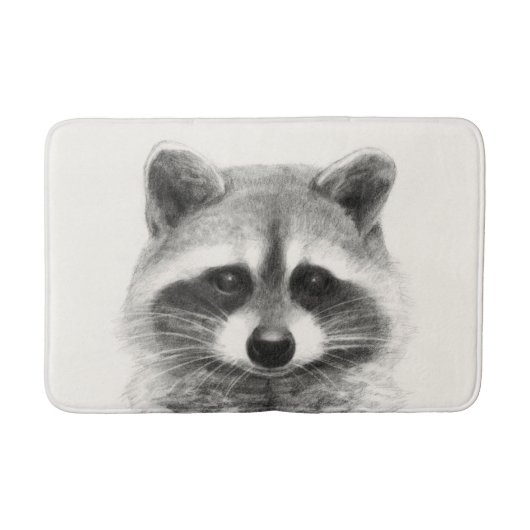 Tapis De Bain Dessin au crayon de Raccoon (Devant)