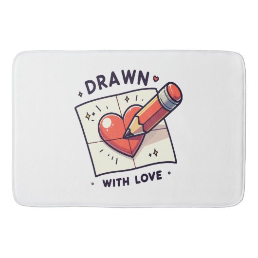 Tapis De Bain Dessin avec amour (Devant)