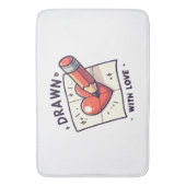 Tapis De Bain Dessin avec amour (devant Vertical)