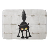 Tapis De Bain Dessin de Funny Fierce Black Cat (Devant)