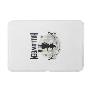 Tapis De Bain Dessin de gravure vintage de sorcière de Halloween